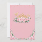 キンセアニェラピンクフローラ金ゴールドクラウン蝶 招待状 (裏面)