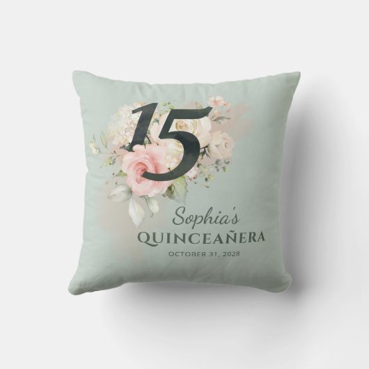 キンセアニェラピンクフローラ開花15誕生日 クッション (裏面)