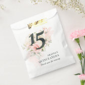 キンセアニェラピンクフローラ15番目の誕生日赤面 素朴 フェイバーバッグ (封をした状態)