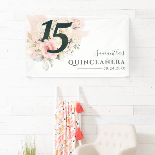 キンセアニェラピンクフローラ15誕生日脚本 横断幕 (インサイチュ)