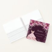 キンセアニェラピンクブガンディフローラドレスゲストブック ノートブック (内部)