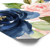 キンセアニェラピンクブルーフローラクラウン金ゴールド ポスター (角)