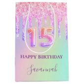 キンセアニェラピンクホログラフィックドリップ名 ミディアムペーパーバッグ (正面)