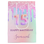 キンセアニェラピンクホログラフィックドリップ名 ミディアムペーパーバッグ (裏面)