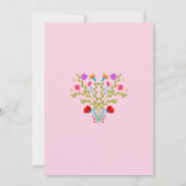 キンセアニェラピンクメキシコフローラ15誕生日 招待状 (裏面)