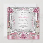 キンセアニェラピンクローズタッセルスシルバーティアラ 招待状 (裏面)