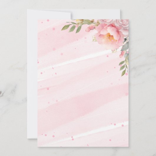 キンセアニェラピンク赤面バラバタフライゴールデン 招待状 (裏面)