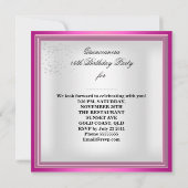 キンセアニェラピンク15thバースデーパーティー魔法 招待状 (裏面)