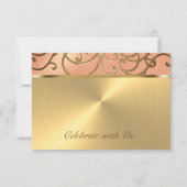 キンセアニェラピーチと金ゴールドフィリグルスワーズ 招待状 (正面)