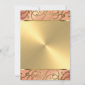 キンセアニェラピーチと金ゴールドフィリグルスワーズ 招待状 (裏面)