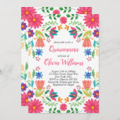 キンセアニェラフィエスタフローラメキシコピンク誕生日 招待状 (正面/裏面)