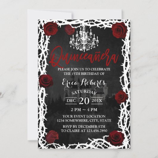 キンセアニェラフェアユタリーキャッスルバラ&ソーンプリンセス 招待状 (正面)