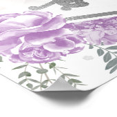 キンセアニェラフォトウェルカムサインラベンダーフローラ ポスター (角)