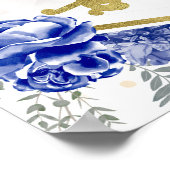 キンセアニェラフォトウェルカム王室のサインブルーフローラ ポスター (角)