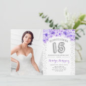 キンセアニェラフォトシルバーパープルフローラ 招待状 (スタンド正面)