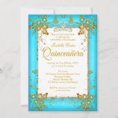 キンセアニェラフォトティール（緑がかった色）ブルー金ゴールドダイヤモンドティアラ 招待状 (正面)