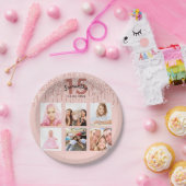 キンセアニェラフォトバラ金ゴールドピンク ペーパープレート (パーティー)