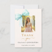 キンセアニェラフォトボウティール（緑がかった色）クリーム サンキューカード (正面)