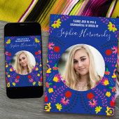 キンセアニェラフォトメキシカンフィエスタパーティーブルー 招待状