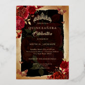 キンセアニェラフォトレッドローズ金ゴールド蝶 箔招待状 (裏面)