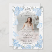 キンセアニェラフォト招待状ダスティブルーバタフライ 招待状 (正面)