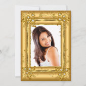 キンセアニェラフォト金ゴールドダイアモンドティアラパーティー 招待状 (裏面)