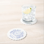 キンセアニェラフランスのブルーフローラクレストカスタム ペーパーコースター (インサイチュ)