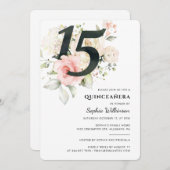 キンセアニェラフローラウォーターカラー15thバースデーパーティー 招待状 (正面/裏面)
