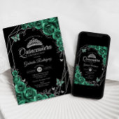 キンセアニェラフローラエメラルドグリーンシルバーブラック 招待状