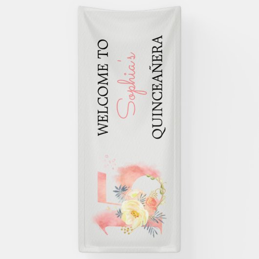 キンセアニェラフローラナンバー15パーソナライズされた誕生日 横断幕