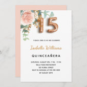 キンセアニェラフローラバラ金ゴールドユーカリエレガント 招待状 (正面/裏面)