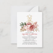 キンセアニェラフローラフェイク金ゴールドドレス15th誕生日 ノートカード (正面)