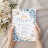 キンセアニェラフローラベビーブルー金ゴールド 招待状
