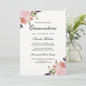 キンセアニェラフローラ水彩牡丹ピンクパープル 招待状 (スタンド正面)