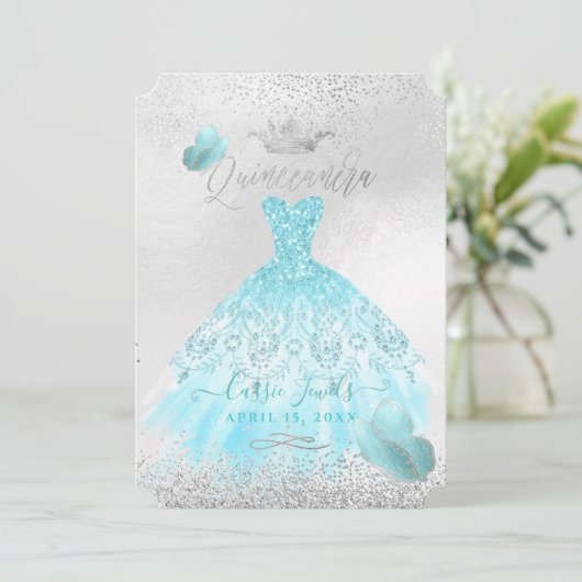 キンセアニェラブグラデーションルー蝶プリンセスガウン 招待状 (スタンド正面)