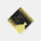 キンセアニェラブライトイエローフェイクグリッター スタンダードカクテルナプキン (角)