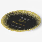 キンセアニェラブライトイエローフェイクグリッター ペーパープレート (アングル)