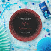 キンセアニェラブライトレッドフェイクグリッター ペーパープレート (パーティー)