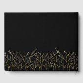 キンセアニェラブラックおよび金ゴールドエレガントスケッチフローラ ゲストブック (裏面)