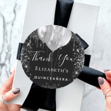 キンセアニェラブラックシルバーグリッター名感謝していユー