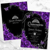 キンセアニェラブラックシルバーパープルフローラ 招待状