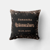 キンセアニェラブラックバラ金ゴールドグリッター クッション (裏面)