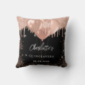 キンセアニェラブラックバラ金ゴールドバルーンパーティー クッション (裏面)