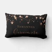 キンセアニェラブラックバラ金ゴールド星名 ランバークッション (裏面)