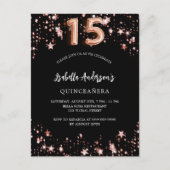 キンセアニェラブラックバラ金ゴールド星 インビテーションポストカード (正面)