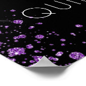 キンセアニェラブラックパープルグリッターウェルカムバルーン ポスター (角)