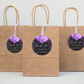 キンセアニェラブラックパープルグリッター名感謝していあなた ラウンドシール