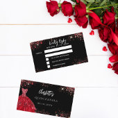 キンセアニェラブラックレッドドレス対応RSVPカード エンクロージャーカード