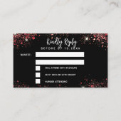 キンセアニェラブラックレッドドレス対応RSVPカード エンクロージャーカード (正面)
