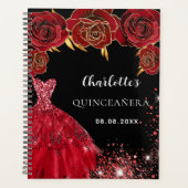 キンセアニェラブラックレッドドレス花2026 プランナー手帳 (正面)